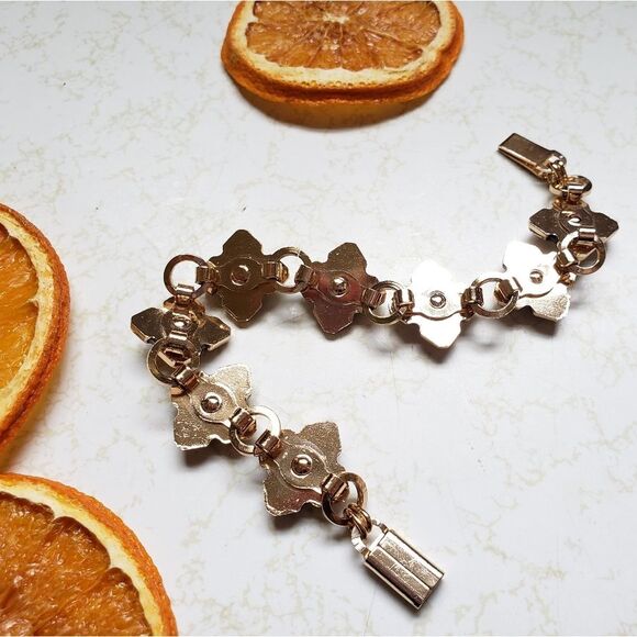 Vintage Goldtone & Rhinestone Link Bracelet - Picture 3 of 4